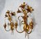 Vintage Golden Floral Wall Sconces, Set of 2 3