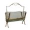 Italian Brass, Metal, & Glass Magazine Rack, 1950s, Imagen 1