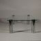 Vintage Chromed Metal Coffee Table with Glass Top 2