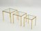 Gilt & Wrought Iron Nesting Tables by Robert & Roger Thibier, 1960s, Set of 3 1