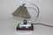 Lámpara de mesa Art Déco de metal cromado y arce, años 20, Imagen 3