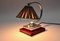 Lámpara de mesa Art Déco de metal cromado y arce, años 20, Imagen 8