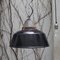 Vintage Factory Black Enamel & Cast Iron Pendant Lamp, 1950s 2
