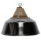 Vintage Factory Black Enamel & Cast Iron Pendant Lamp, 1950s 1