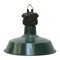 Vintage Industrial French Petrol Green Enamel Pendant Lamp from Sammode 1