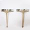 Tables Console Mid-Century en Bois Doré et Miroir, France, Set de 2 5