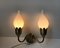 Danish Twin Tulip Brass & Opaline Sconce from Fog & Mørup, 1950s 2