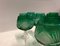 Bohemian Crystal Green Glasses, 1930s, Set of 10 5