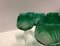 Grüne böhmische Gläser aus Kristallglas, 1930er, 10er Set 5
