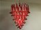Lámpara de araña de cristal de Murano rojo, 1983, Imagen 9