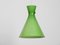 Mid-Century Austrian Green Glass Diabolo Pendant Lamp 12