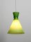 Lámpara colgante Diabolo austriaca Mid-Century de vidrio verde, Imagen 4