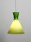 Mid-Century Austrian Green Glass Diabolo Pendant Lamp 4