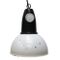 Lámpara colgante industrial vintage esmaltada en blanco con superficie de baquelita, Imagen 5