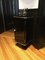 Small Art Deco Black Cabinet with High Gloss Silver Elements 3