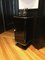 Small Art Deco Black Cabinet with High Gloss Silver Elements, Image 3