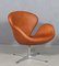 Vintage Leather Swan Chair by Arne Jacobsen for Fritz Hansen 1