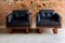 Teak & Black Leather Armchairs by Poul Cadovius for France & Søn, 1960s, Set of 2 8