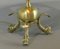 Antique French Brass Table Lamp with Serpent Feet 10