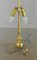 Antique French Brass Table Lamp with Serpent Feet 7