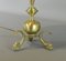 Antique French Brass Table Lamp with Serpent Feet 6