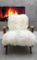 Vintage Sessel mit Bezug aus Schafsfell von Tatra Nabytok 3