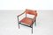 Italian Leather and Brass Side Chair, 1960s 4