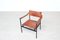 Italian Leather and Brass Side Chair, 1960s, Image 4