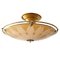Italian Glass & Brass UFO Pendant Lamp, 1950s, Image 1