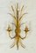 French Gilt Toleware Wheat Sheaf Wall Sconce, 1950s 5