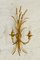 French Gilt Toleware Wheat Sheaf Wall Sconce, 1950s 6