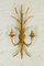 French Gilt Toleware Wheat Sheaf Wall Sconce, 1950s 1