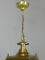 Vintage French Glazed Brass Hanging Lantern 2