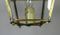 Vintage French Glazed Brass Hanging Lantern 8