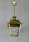 Lanterne Suspendue Vintage en Laiton Verni, France 6