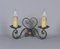 French Hand-Forged Metal & Tole Wall Sconces, 1950s, Set of 2 1