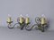 French Hand-Forged Metal & Tole Wall Sconces, 1950s, Set of 2, Image 2