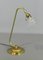 French Swan Neck Brass Desk Lamp, 1930s 3