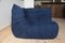 Blue Microfiber Togo Corner Chair by Michel Ducaroy for Ligne Roset 9