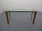 French Chrome & Brass Glass Console Table, 1970s 1