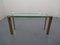 French Chrome & Brass Glass Console Table, 1970s, Image 1