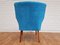 Vintage Blue Fabric & Beech Armchair, 1970s 4