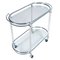 Chariot de Bar Mid-Century en Laiton, Chrome et Cristal de Fontana Arte 2