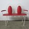 Vintage Metal Bench Set with Two Chairs 8