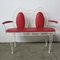 Vintage Metal Bench Set with Two Chairs, Image 8