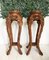 Large Mid-Century Brown Hand Carved Plant Stands, Set of 2 3
