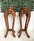 Large Mid-Century Brown Hand Carved Plant Stands, Set of 2, Image 3