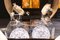 Tavolino da caffè Roma in vetro con lampade arabesque in acciaio e cristallo di VGnewtrend, Immagine 4