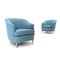 Azurblaue italienische Mid-Century Sessel, 2er Set 3