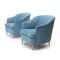 Mid-Century Italian Azure Armchairs, Set of 2 4